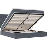 vidaXL Otomanski posteljni okvir z vzmetnicami siv 200x200cm žamet | Shoptok.si