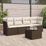 vidaXL 5-dijelni set vrtnih sofa s jastucima poliratan smeđi | shoptok.hr