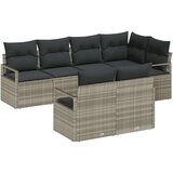  7-dijelni vrtni kauč set s jastučićima svjetlosivi poli ratan 2-sjedalni vrtni kauč s pohranom i jastučićima sivi poli ratan | shoptok.hr