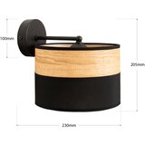  Zidna lampa ALBA 1xE27/15W/230V crna/braon | Eponuda.com
