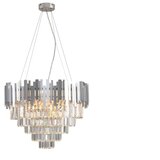  Kristalni luster na sajli PLAZA 9xE14/40W/230V, prečnik 60 cm, srebrne boje | Eponuda.com