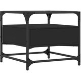  Stolić za kavu sa staklenom površinom crni 50x50x45 cm čelični | Eponuda.com