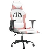 Igraća stolica s osloncem za noge bijelo-ružičasta umjetna koža | shoptok.hr