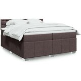  Krevet s oprugama i madracem tamnosmeđi 200x200 cm od tkanine | shoptok.hr