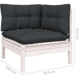  Vrtna sedežna garnitura 12-delna z blazinami bela borovina - - Bela - 158.54 - N/A - | Shoptok.si