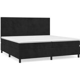  Box spring postelja z vzmetnico črna 200x200 cm žamet, (20788927) | Shoptok.si