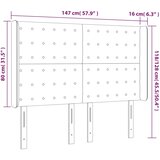  LED uzglavlje smeđesivo 147 x 16 x 118/128 cm od tkanine | shoptok.hr