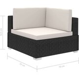 Poli 8-dijelna vrtna garnitura od poliratana s jastucima crna | shoptok.hr