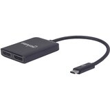 Manhattan 152952 USB-C™ adapter [1x moški konektor USB-C™ - 2x ženski konektor DisplayPort] črna 19.50 cm, (20429513) Cene