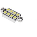 Cabletech Avtomobilska žarnica, LED, CANBUS T11, 8 x SMD50550, 42 mm, CW Cene