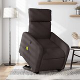  The Living Store Masažni naslanjač s funkcijo vstajanja temno rjavo blago - Dvižni Masažni Naslanjač, (21501920) | Shoptok.si