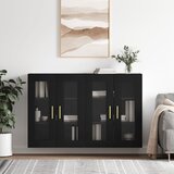 Maison Chic Stenska omarica - Zidna omarica 2 kosa črn inženirski les iu886, (22063350) | Shoptok.si
