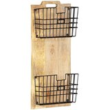  Zidni stalak za časopise 33x10x67 cm masivno grubo drvo manga | shoptok.hr