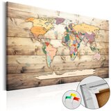  Slika na plutenoj podlozi - The World at Your Fingertips [Cork Map] 60x40 | shoptok.hr