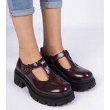 Gemre Burgundy platform shoes made of eco-leather Nella | Shoptok.si
