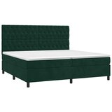 s oprugama i madracem tamnozeleni 200x200 cm baršunasti | shoptok.hr