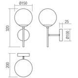  Redo 01-2942 - Zidna svetiljka MUNDI 1xE14/28W/230V bakar/dimljeno staklo | Eponuda.com