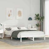  Krevetna konstrukcija Bijelo 140 x 220 cm Čvrsto borovo drvo | shoptok.hr