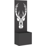 vidaXL Vrtno korito z dekorativno ploščo Črna 50 x 140 cm Mnogi jeklo | Shoptok.si