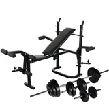 Vadbena klop s kompletom uteži in stojalom 30,5 kg