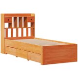 vidaXL Krevet s regalom za knjige bez madraca 90 x 200 cm od borovine Cijene