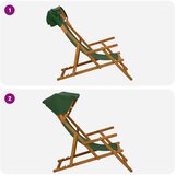  Ležaljka 3 Pozicija Čvrsto drvo eukaliptusa Zelena | shoptok.hr