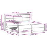  Knjižna postelja brez vzmetnice 200x200 cm trden les | Shoptok.si