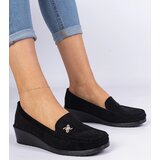 Gemre Sarimi women's black wedge eco-suede loafers | shoptok.hr