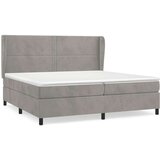  Krevet s oprugama i madracem svjetlosivi 200x200 cm baršunasti | shoptok.hr