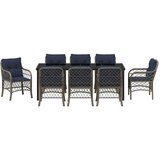  Vrtni set za objed s jastukom 9 pcs Siva i crna Ratan | shoptok.hr