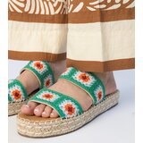 Gemre Green embroidered espadrille sandals Lelis | Shoptok.si