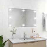  Zidno ogledalo bez okvira s LED svjetlima pravokutno stakleno | shoptok.hr