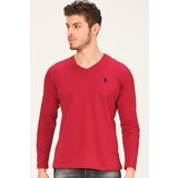 Dewberry T8587 v collar men's sweatshirt-burgundy | ePonuda.com