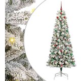 vidaXL Umjetno božićno drvce s nogom Zelena i bijela 180 cm PVC | shoptok.hr