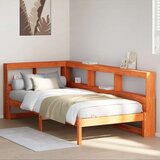  Knjižna postelja brez vzmetnice vošč. rjava 100x200 cm borovina, (21793221) | Shoptok.si