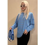 Madmext Blue Striped Sweatshirt Mg980 Cene