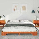 Krevetna konstrukcija Smeđa 200 x 210 cm Čvrsto borovo drvo | shoptok.hr