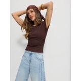 Sinsay Bluza s kratkim rukavima s bočnim naborima s viskozom | shoptok.hr