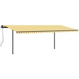  Tenda na ručno uvlačenje sa stupovima 3 5 x 2 5 m žuto-bijela | shoptok.hr