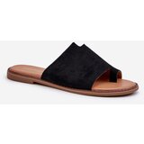 EVENTO Women's Suede Flip-Flop Sandals Black Amite | ePonuda.com