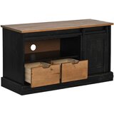 TV ormarić HALDEN s kliznim vratima crni 110x40x60 cm puno drvo | Eponuda.ba