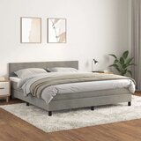  Box spring postelja z vzmetnico svetlo siva 160x200 cm žamet, (20789968) Cene