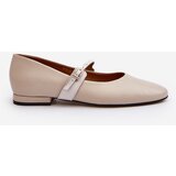 Laura Messi Women's Leather Ballerina Flats 2774 Beige | shoptok.hr
