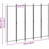  5-Panelni Pregrađivač Bež 250 x 200 cm Tkanina | shoptok.hr