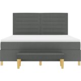  Krevet s boxspringom s madracem i klupom Tamno siva 180x200 cm Tkanina | shoptok.hr