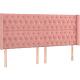 Maison Chic Posteljno vzglavje - Vzglavna omarica - Nočna omarica z ušesi roza 203x16x118/128 cm žamet, (21709735) | Shoptok.si