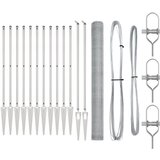 vidaXL Heksagonalna Ograda 1.6x25 m Pocinčani čelik, Ograda s šiljcima 13 kom Ø32 mm 180 cm Pocinčani čelik | shoptok.hr