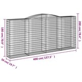  Lučne gabionske košare 5 kom 400x50x180/200cm pocinčano željezo | shoptok.hr