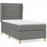 vidaXL Box spring postelja z vzmetnico temno siva 90x190 cm blago, (20892643) Cene