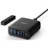 Anker GaN 6‑portni namizni polnilnik 3× USB‑C / 3× USB‑A 112W črn – A2154G11 | Shoptok.si